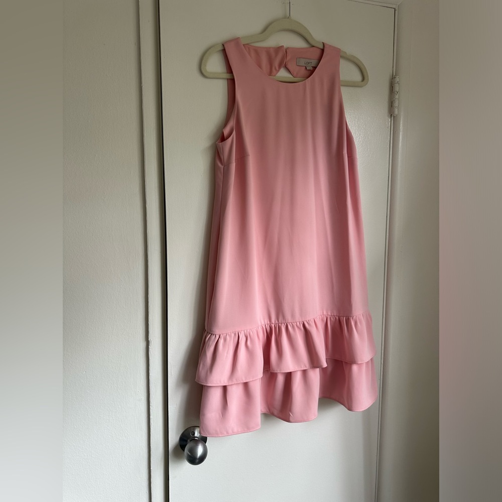 LOFT Ruffle Hem Dress Size 8 NWT - Picture 2 of 8